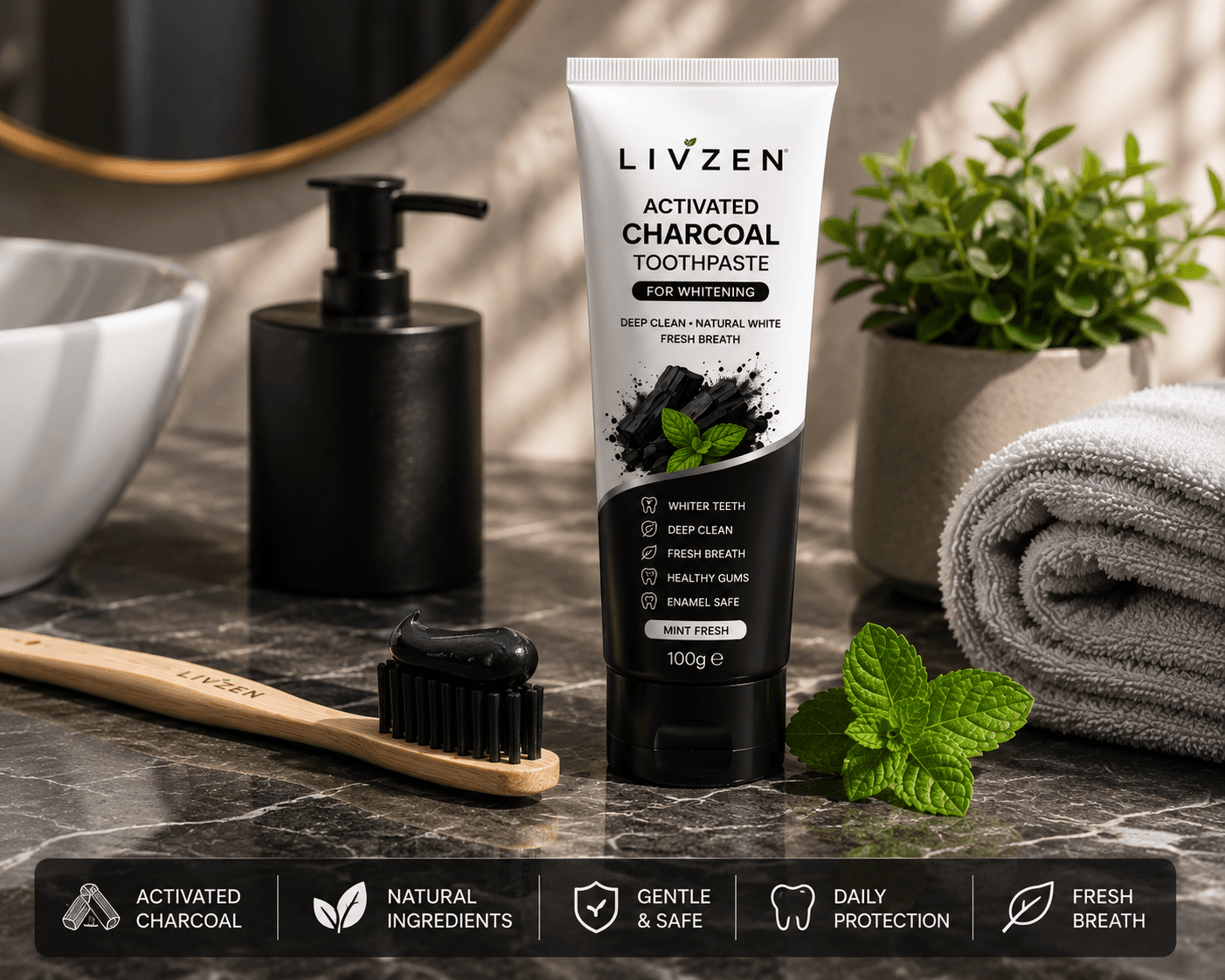 MiLivzen Charcoal Toothpaste
